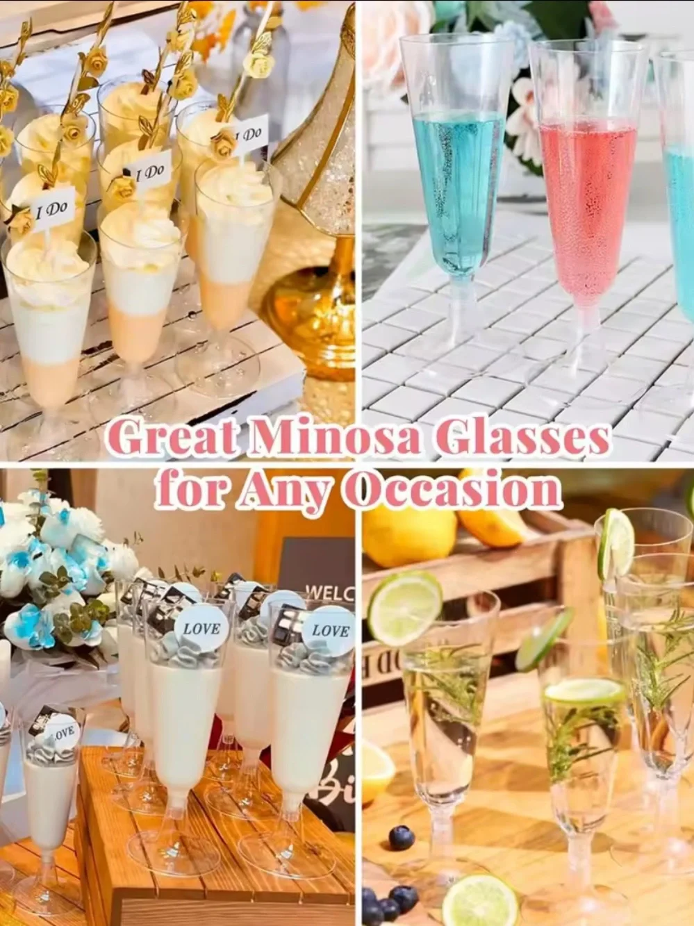 12 Plastic Champagne Flutes